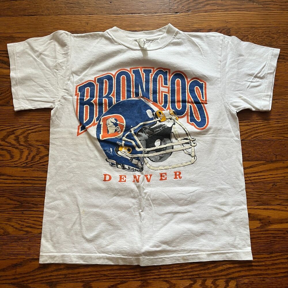 Vintage 90s Denver Broncos Graphic T-Shirt Single Stitch Youth M 100% Cotton